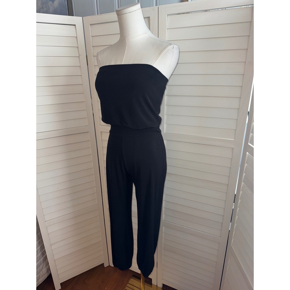 White House Black Market Black Strapless Jumpsuit XXS - Picture 4 of 8